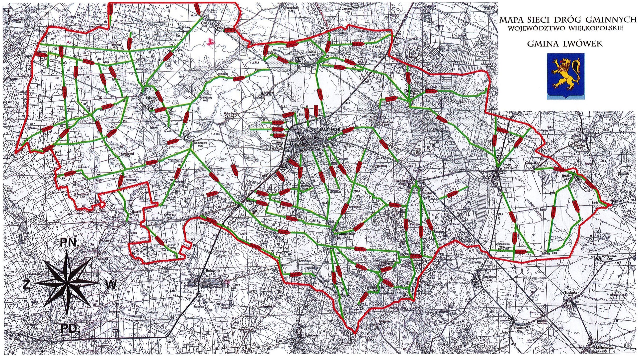 Mapa sieci dróg gminnych