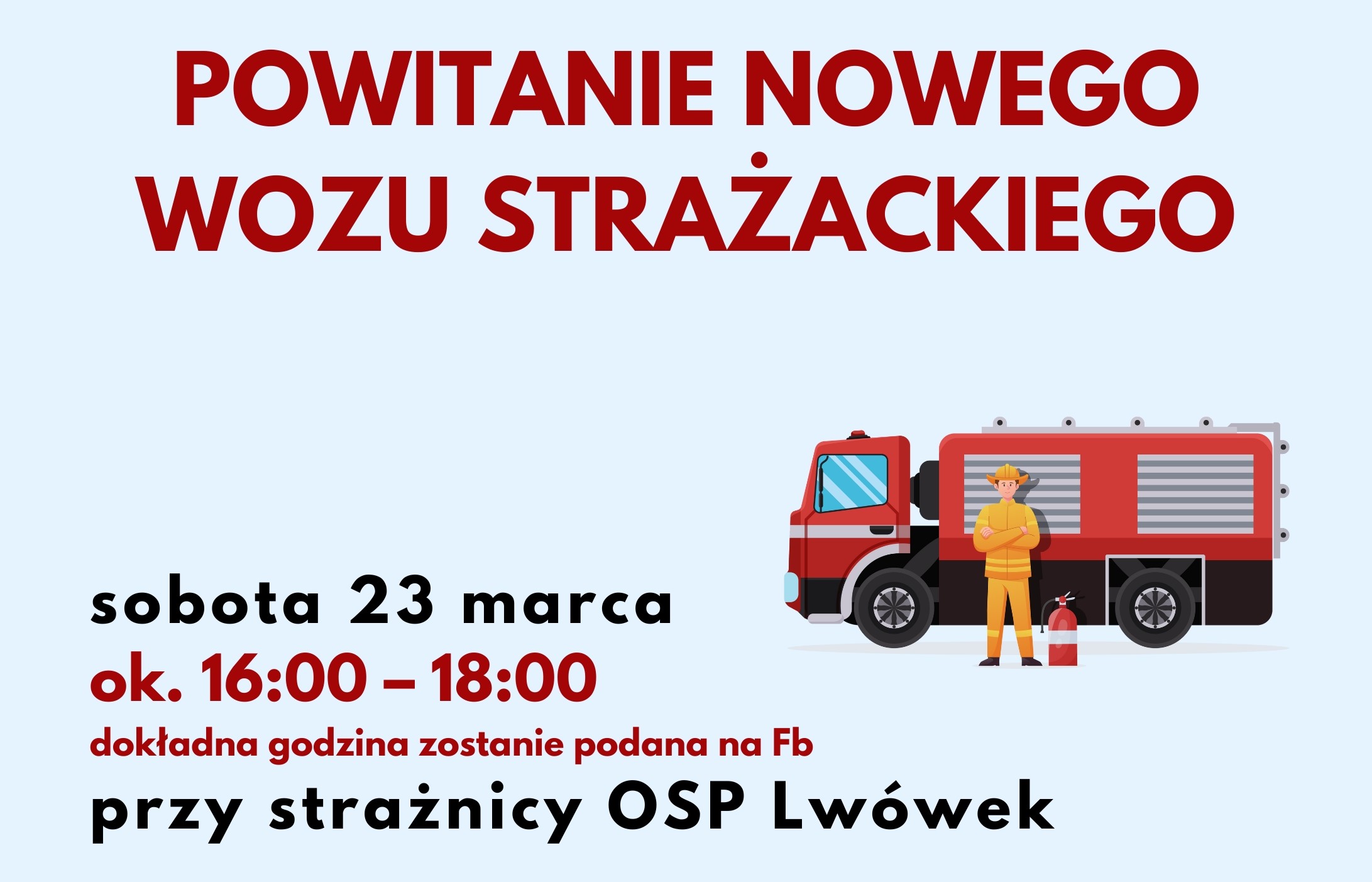 OSP Lwówek powitanie wozu - plakat mini