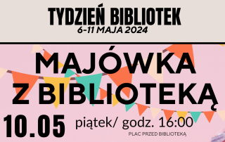 Tydzień bibliotek, majówka - plakat mini
